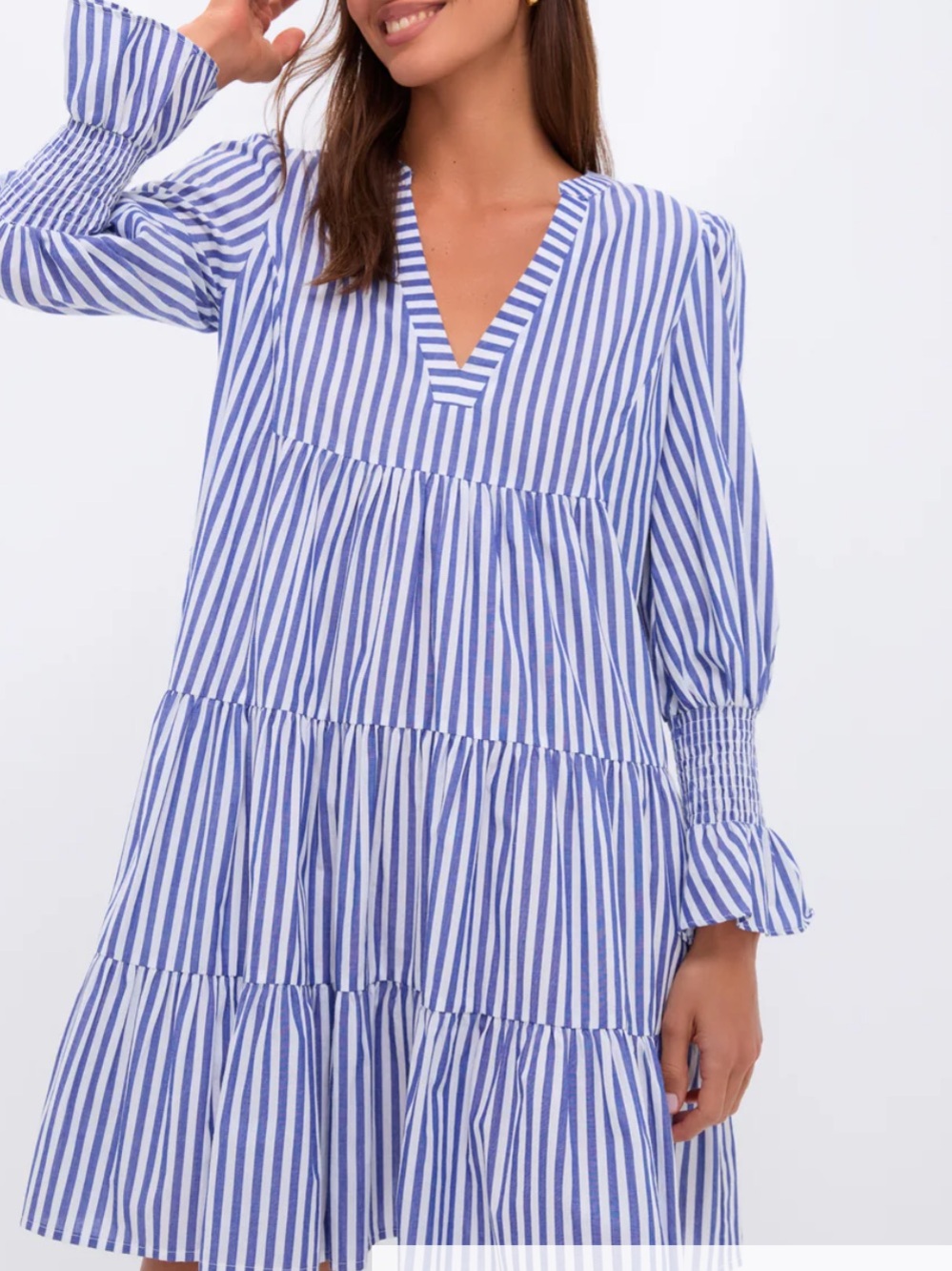 Pomander Place Blue and White Stripe Cotton Poplin Kenzo Dress